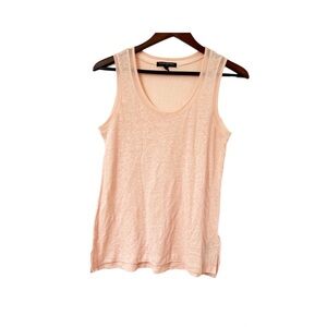 Banana Republic Sheer Linen-Blend Tank Top XS Light Pink